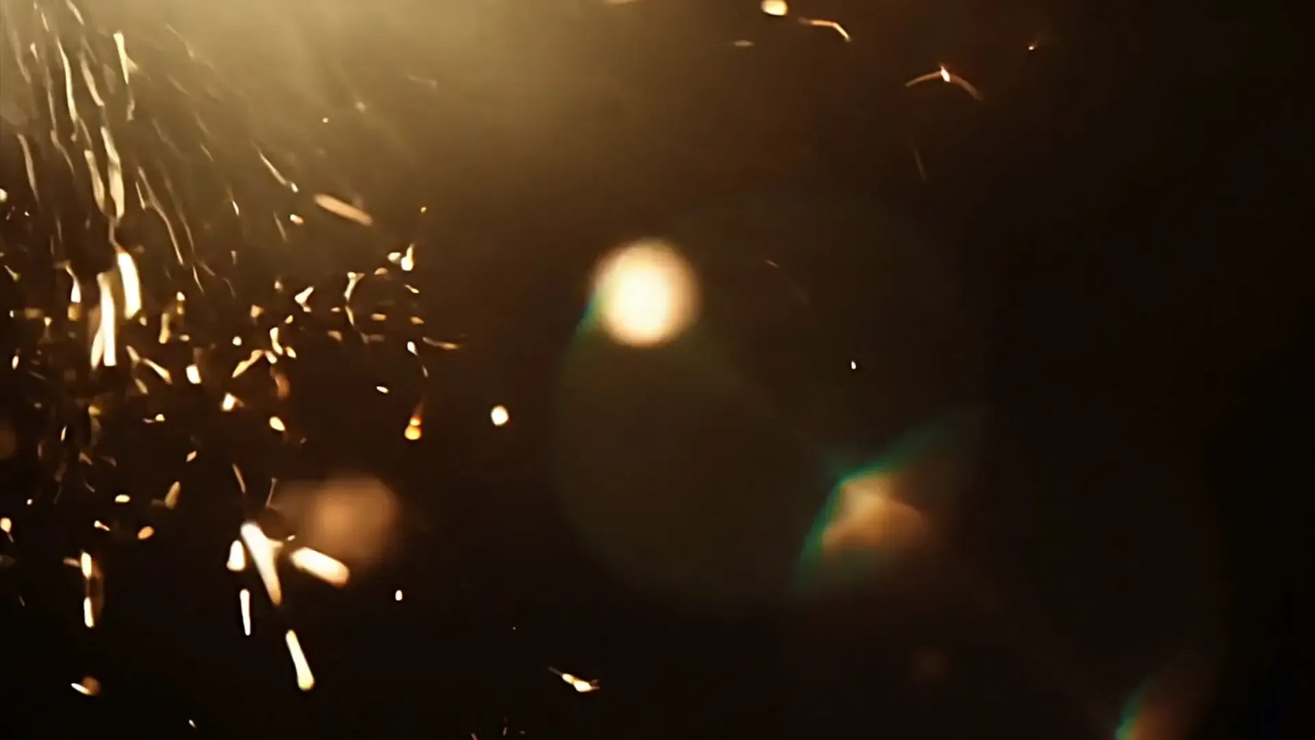 Powerful Golden Sparks Explosion Overlay for Action Movie Scenes